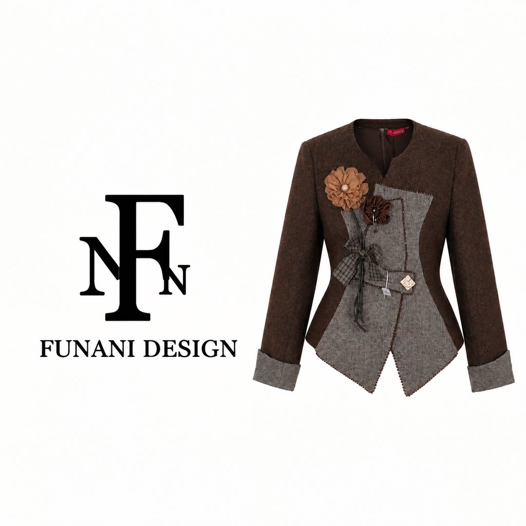 FNN羊毛西装外套女秋季复古高级感收腰显瘦气质短西服DF2631422A