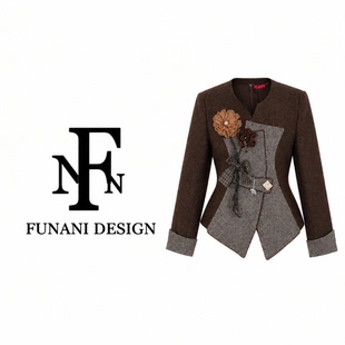 FNN羊毛西装外套女秋季复古高级感收腰显瘦气质短西服DF2631422A