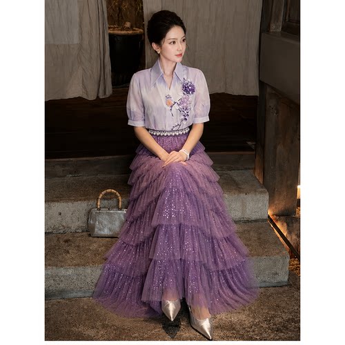 【芙娜妮】2026新款气质衬衣新中式女汉服套装春夏款套装F2620374