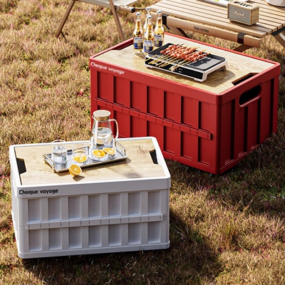 户外露营后备箱储物箱车载木盖