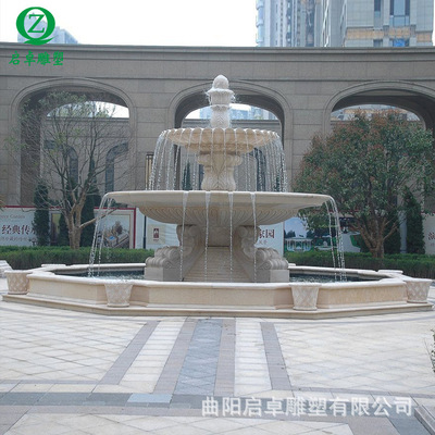 欧式大理石庭院喷泉雕塑