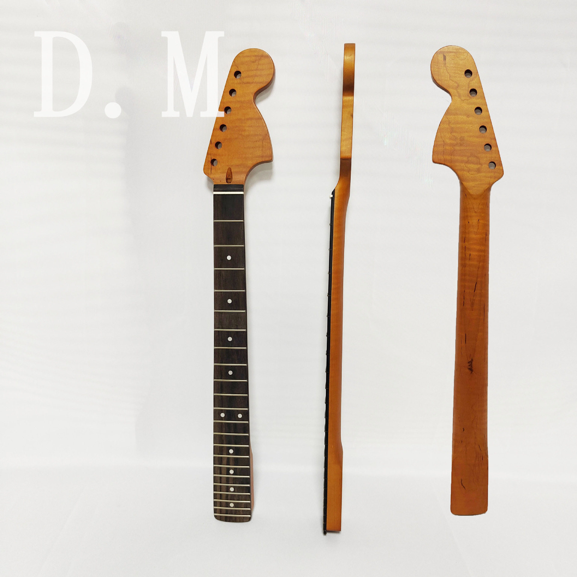 ST22品6弦哑光大头玫瑰木指板虎纹烤枫电吉他琴柄乐器改装DIY琴颈