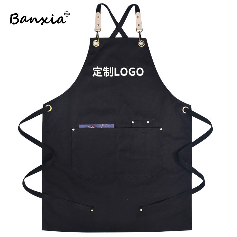 薄款咖啡花艺师围裙定制logo日式奶茶宠物店美甲烘焙西餐厅工作服