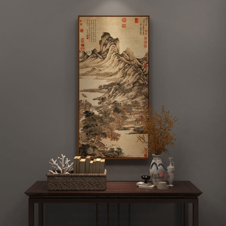 米亦堂x王蒙 新中式古风山水民宿客厅办公室餐厅茶馆玄关书房挂画