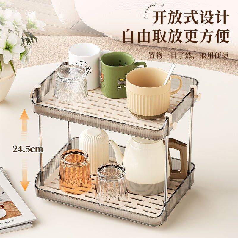杯子收纳置物架吧台咖啡杯茶杯水杯多层沥水架餐桌酒杯陈列展示架