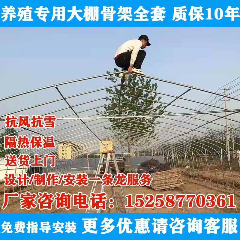 养殖大棚骨架钢管全套猪鸡舍牛棚羊圈户外搭建椭圆管温室蔬菜大棚