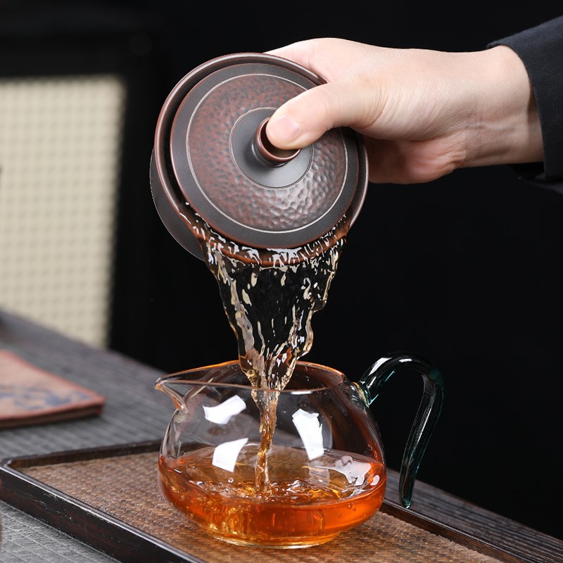 全孔盖碗宝瓶壶钦州坭兴陶纯手工制作自带过滤免茶漏大口径泡茶壶