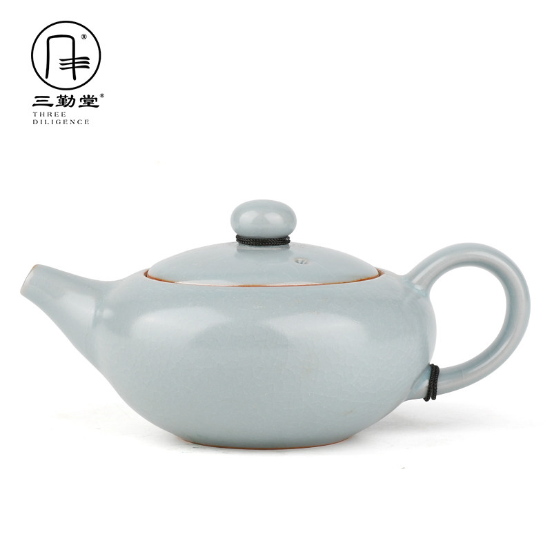 三勤堂禅心汝窑茶壶陶瓷功夫茶具泡茶器开片可养大容量小壶S24014