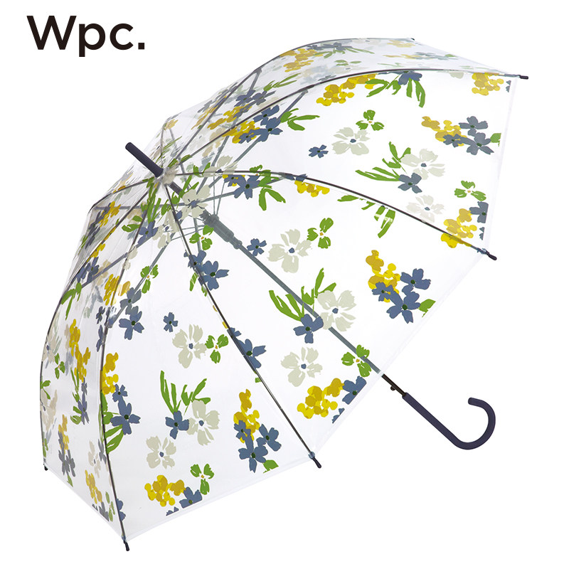 wpc透明雨伞长柄女生高颜值可爱手动伞加大加厚加固抗风果冻伞图片