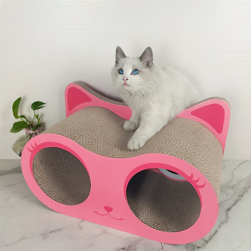 大眼睛粉色猫头70cm猫抓板窝猫沙发立式磨爪板耐抓猫窝宠物猫玩具
