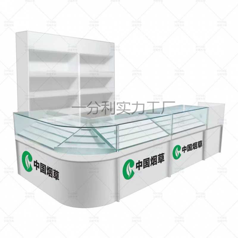 超市烟柜玻璃展示柜收银台一体便利店木质烟柜烟酒柜背柜图片