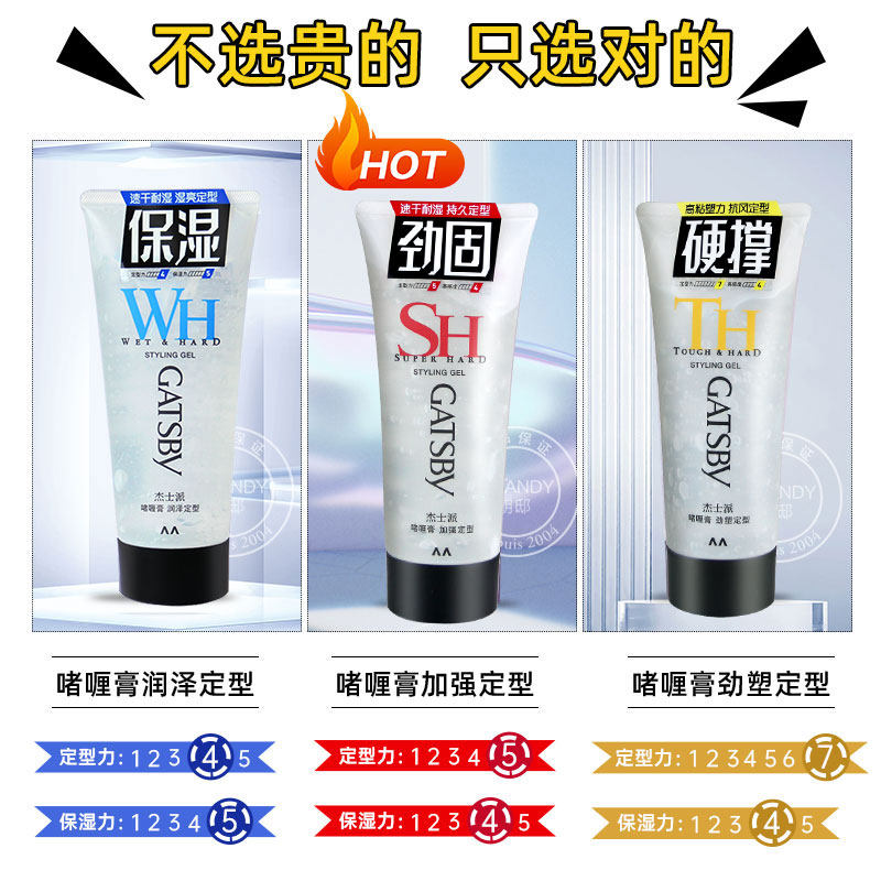 杰士派啫喱膏劲塑定型200g发膏高粘塑力碎发整理男女加速定型帅者