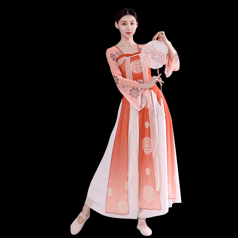 新款古典舞服装女飘逸中国古风艺考长裙扇子舞伞舞蹈服民族表演服