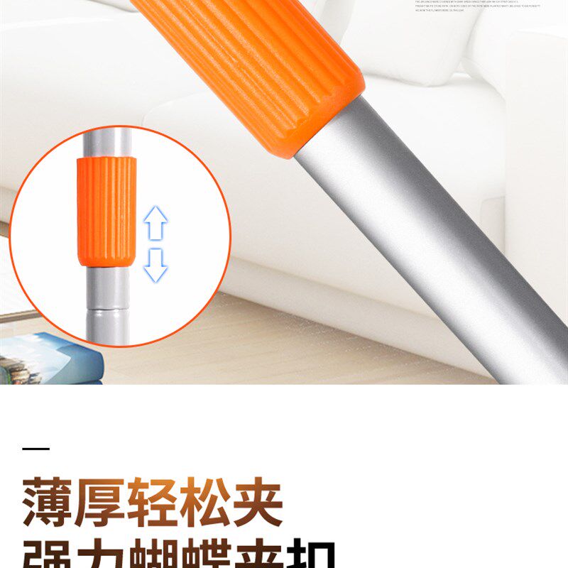 佑家洁魔夹布拖把家用伸缩夹毛巾平板拖把超细纤维布拖地平拖