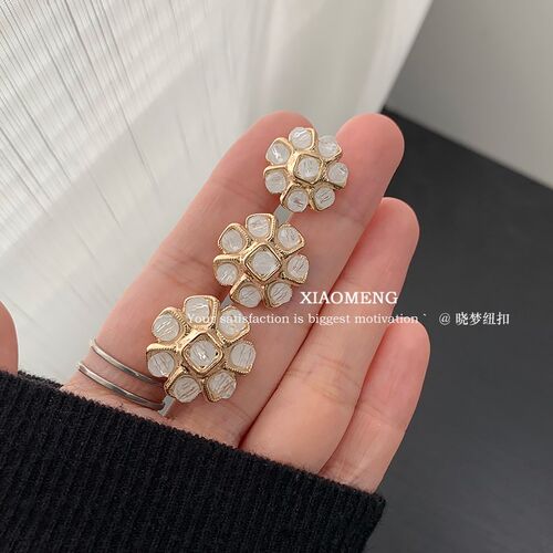 晓梦轻奢水晶钻金属钮扣女粗花呢大衣外套纽扣毛衣风衣扣子西装扣