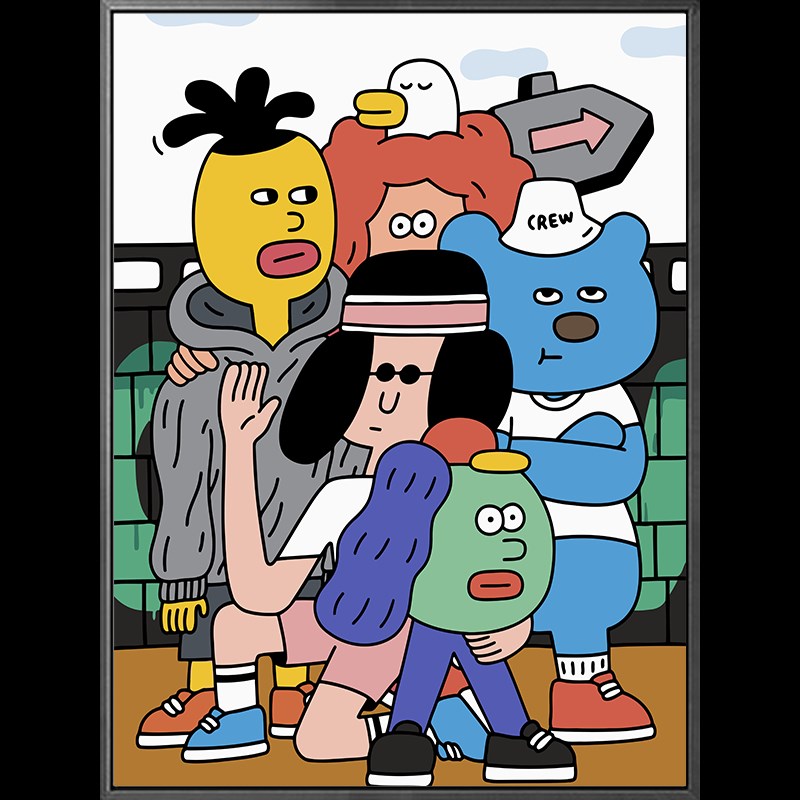 画画diy数字油画简单卡通填充填色手绘手工减压水彩油彩解闷涂色