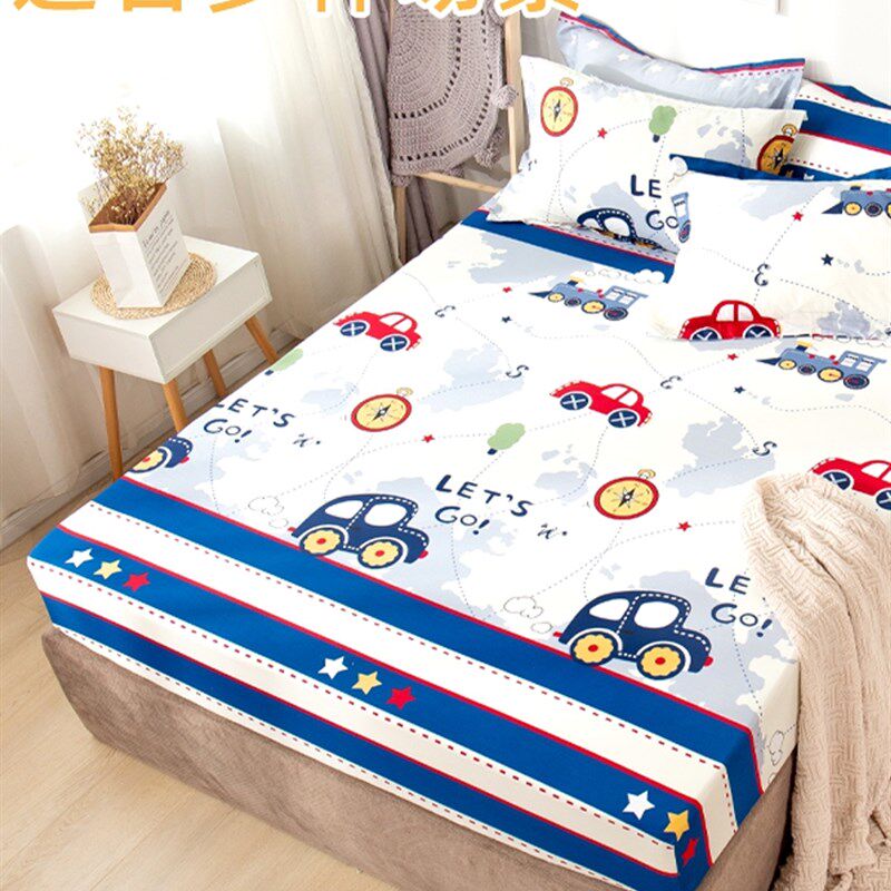 儿童拼接床床笠1.2米1.35米单件婴儿纯床罩四季薄款卡通保护套棉