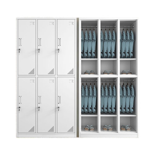 钢制带锁六门员工宿舍更衣柜