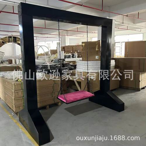 不锈钢黑色钣金秋千沙发婚庆派对专用单人位8ft swing sofa 欧逊