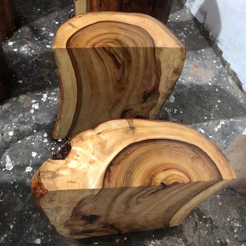 香樟实木底座大板支架根雕木墩对半脚架树墩半圆墩子天然原木树桩