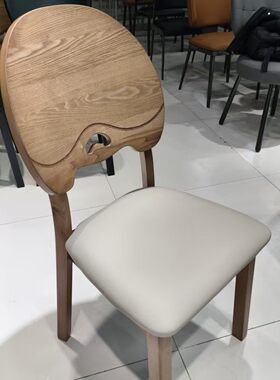 XD59#北欧实木餐椅家用餐桌椅子靠背椅简约现代法式轻奢硬软包椅