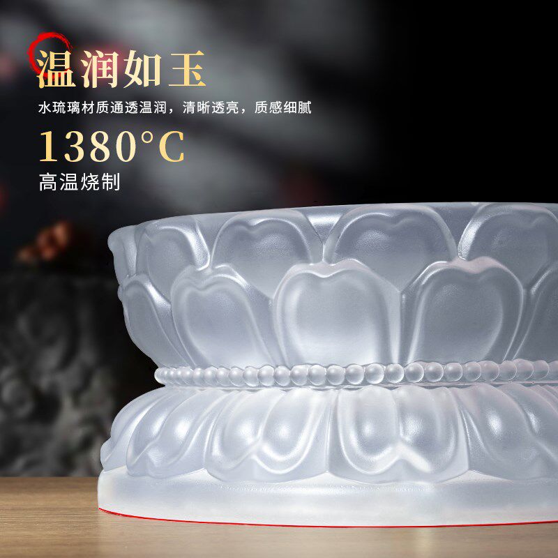 观音座桌面摆件水琉璃莲花底座佛像供台须弥座客厅玄关装饰品中式