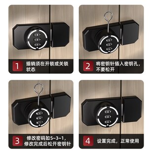 卧室密码门锁插销免打孔简易门闩锁扣木门房门锁卡扣门窗反锁神器