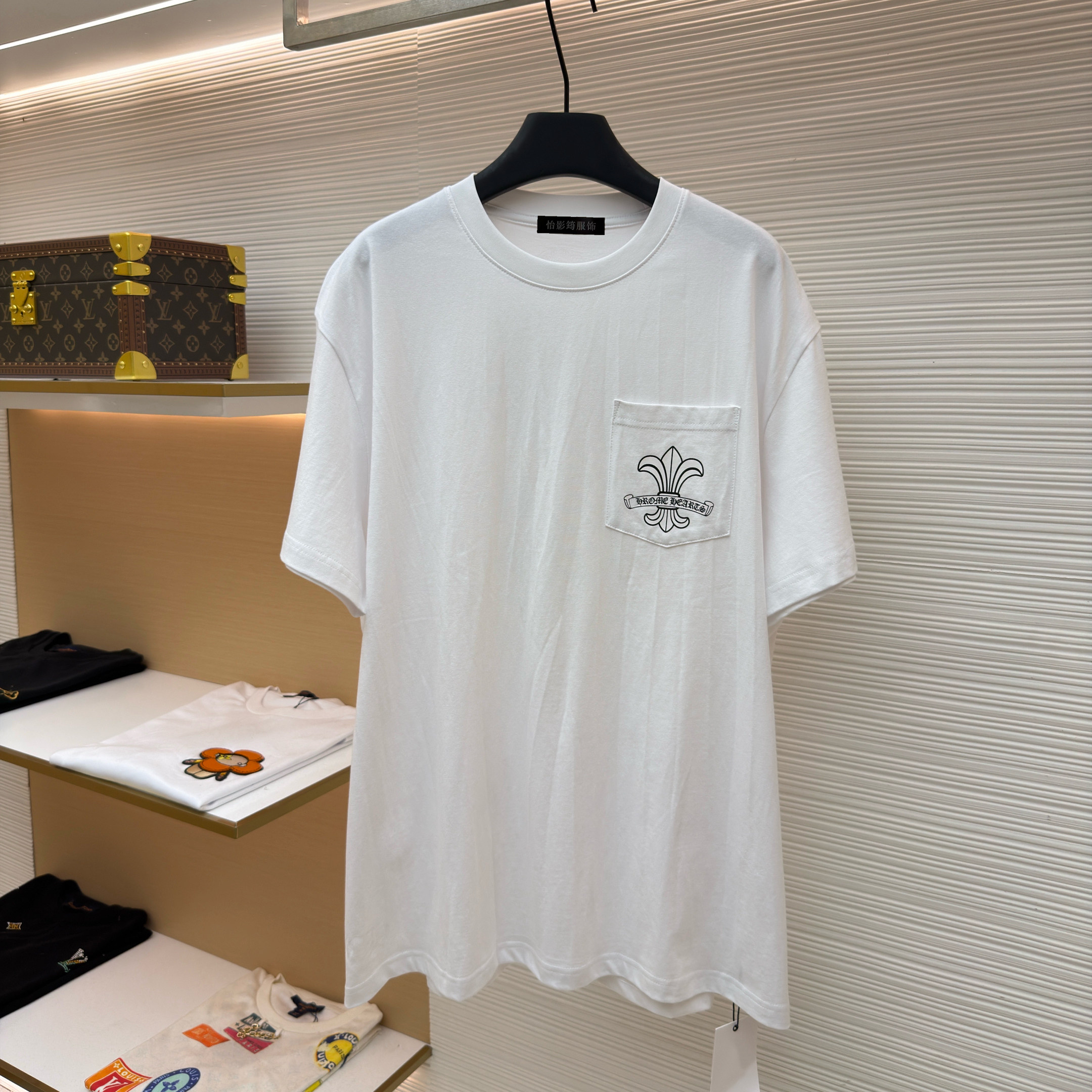 非市场货～广州高端欧货2026春夏新款口袋印花棉质短袖T恤男女款