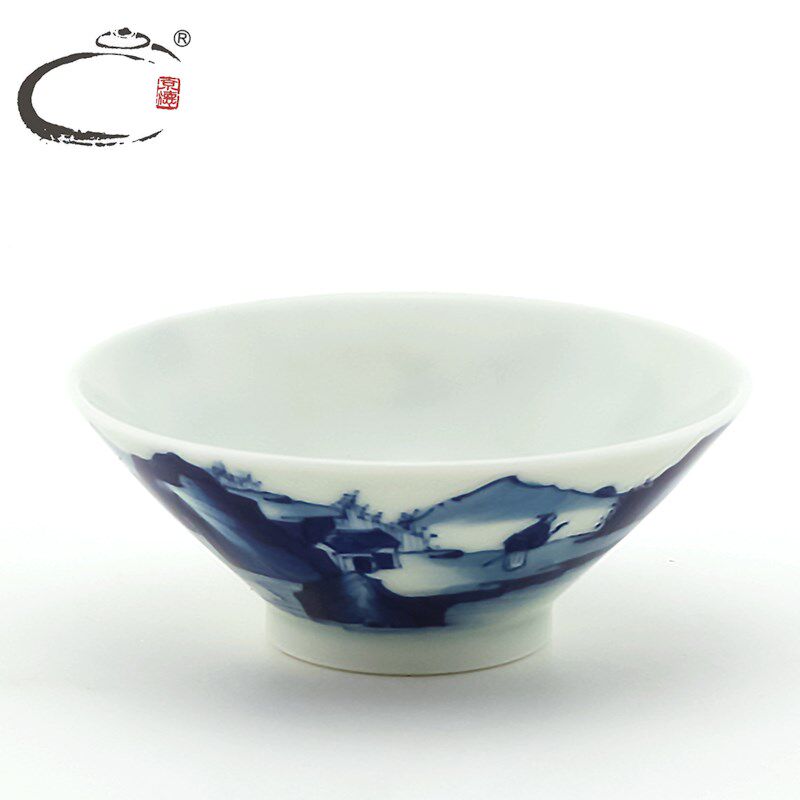 京德珍藏 贵和祥 普洱茶杯 瓷器茶具 青花瓷品茗杯 单杯 手绘口杯