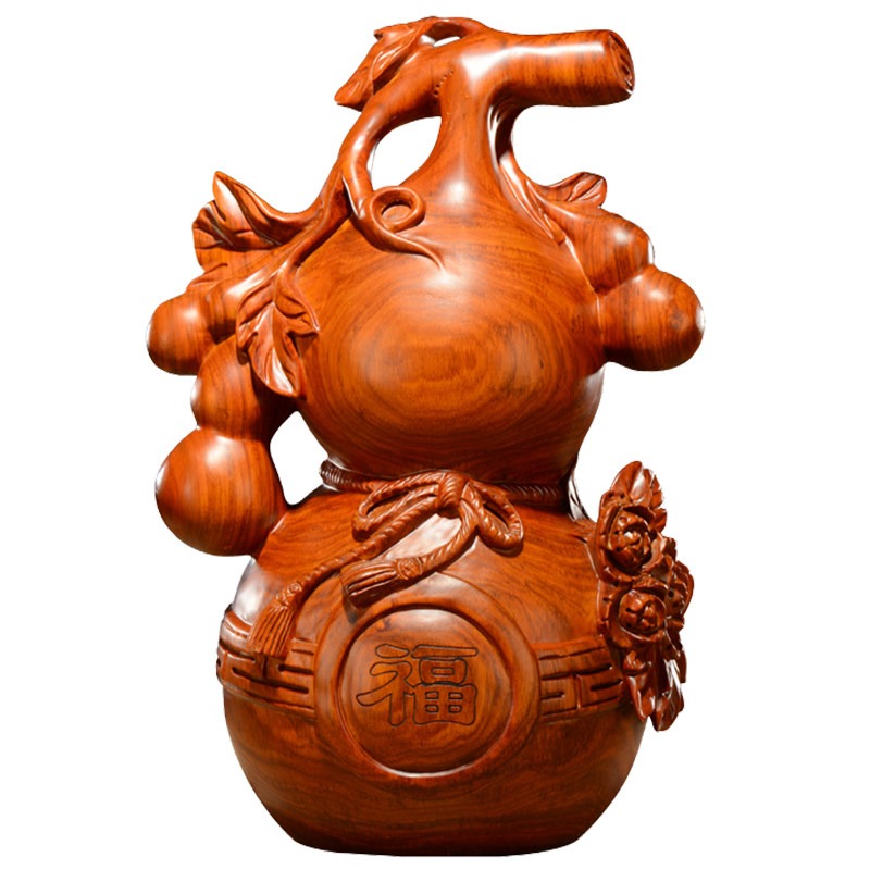 花梨木雕福禄葫芦摆件实木质雕刻工艺品家居客厅电视柜装饰送礼品