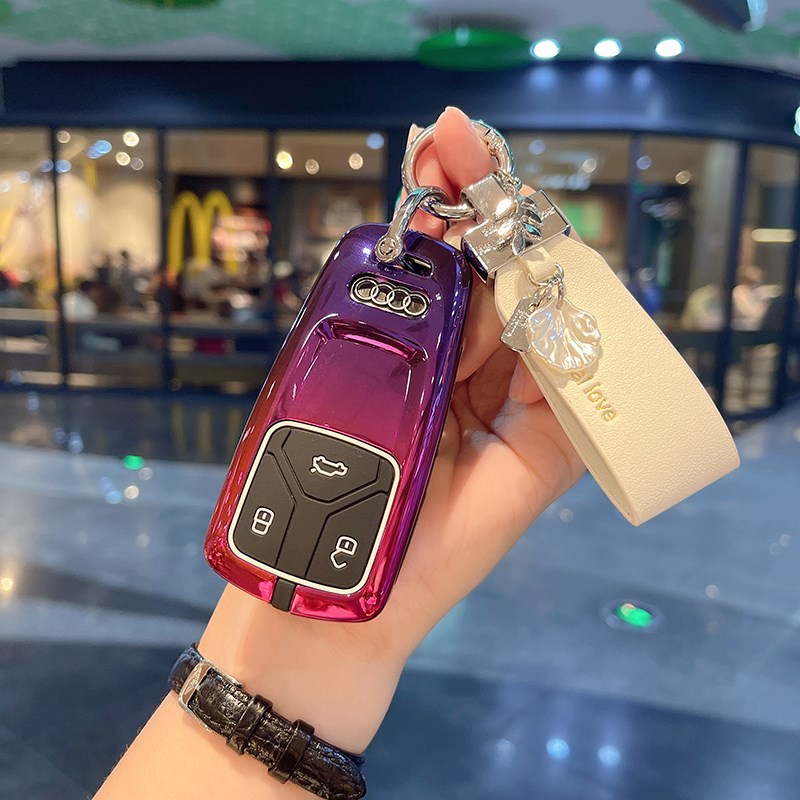 奥迪新Q5L A5 A8L Q7 A4L A7汽车钥匙套钥匙扣保护壳包专用高档女