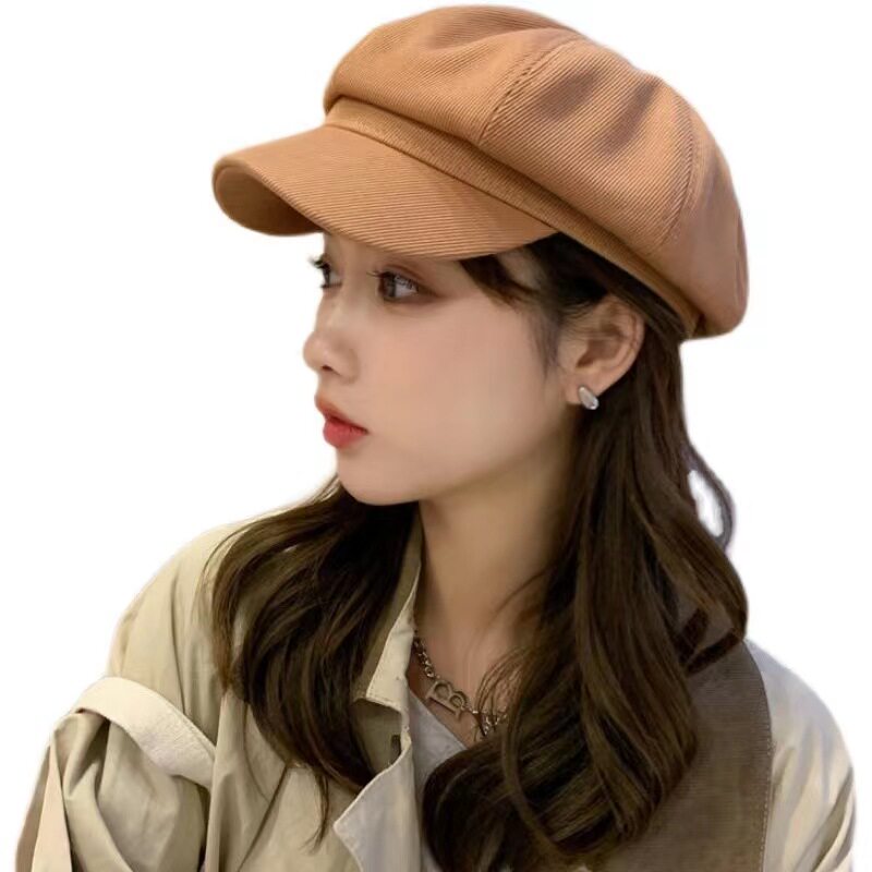 帽子假发一体女短卷发秋冬天网红时尚连帽真发混合带假发的八角帽