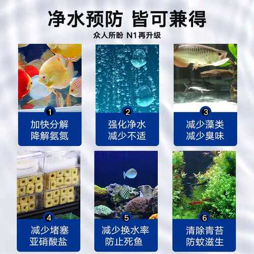 百因美N1硝化细菌鱼缸用水族净水剂液体消化活菌除氨氮水质稳定剂