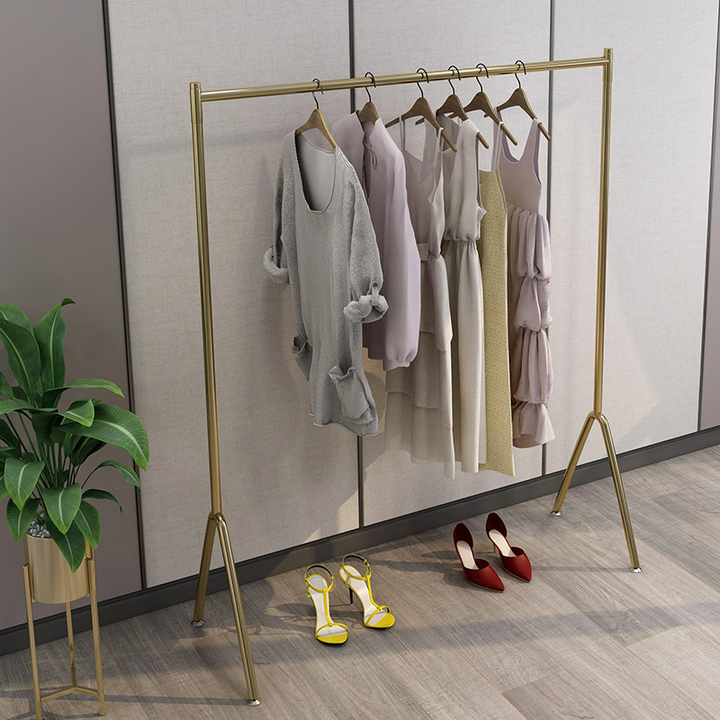 服装店展示架落地式侧挂衣杆女装店货架衣帽架晾衣服架子直播专用