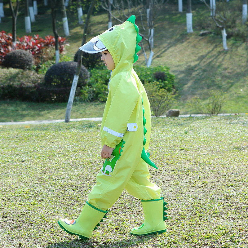 恐龙连体儿童雨衣男童女童小孩宝宝幼儿园雨衣反光防护雨披透气
