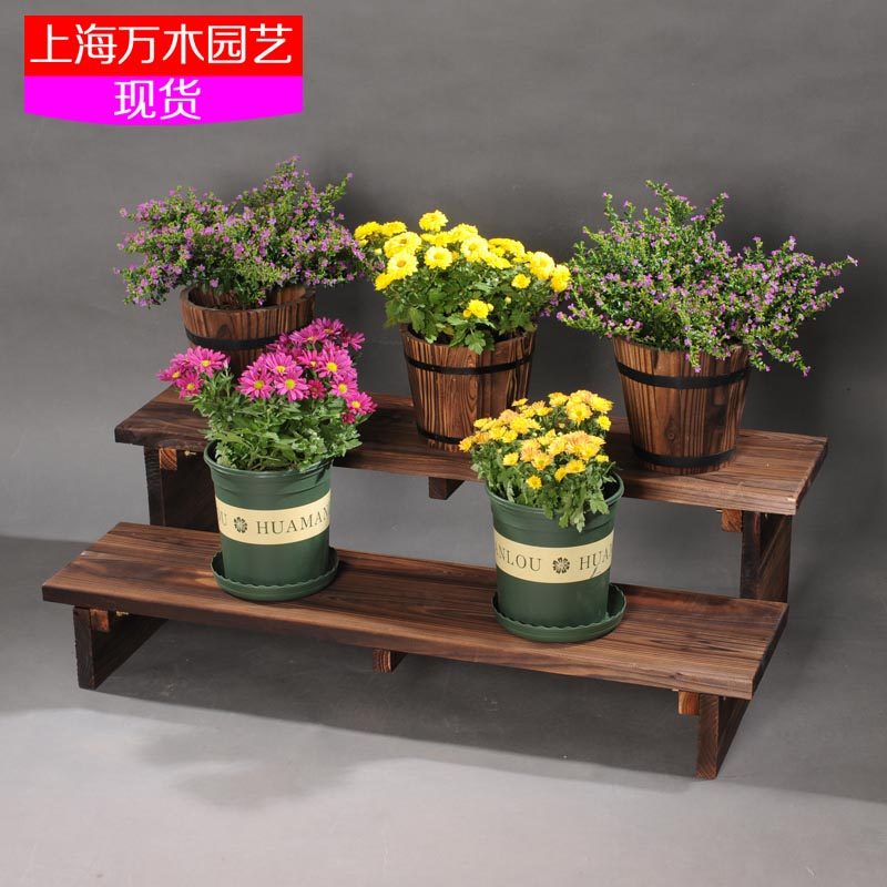 防腐木花架凳子实木换鞋花凳多层阶梯长条淋浴垫脚板阳台增高脚踏