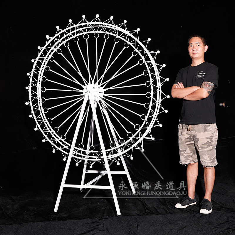 婚庆道具定制摩天轮大型落地摆件商场美陈道具铁艺摩天轮婚礼布置