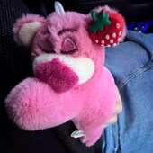 草莓熊汽车安全带护肩套装 通用防磨 饰高级女车内载可爱保护套四季