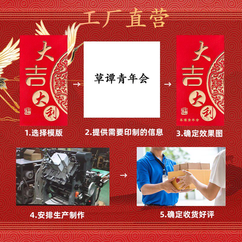 2022虎年新款创意利是封红包定制定做logo订做个性结婚利事封印字