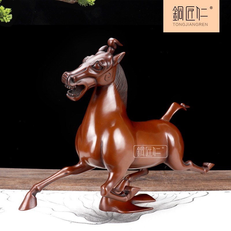 铜匠仁 紫铜马踏飞燕摆设铜马摆件礼品生肖马工艺品铜马玄关客厅