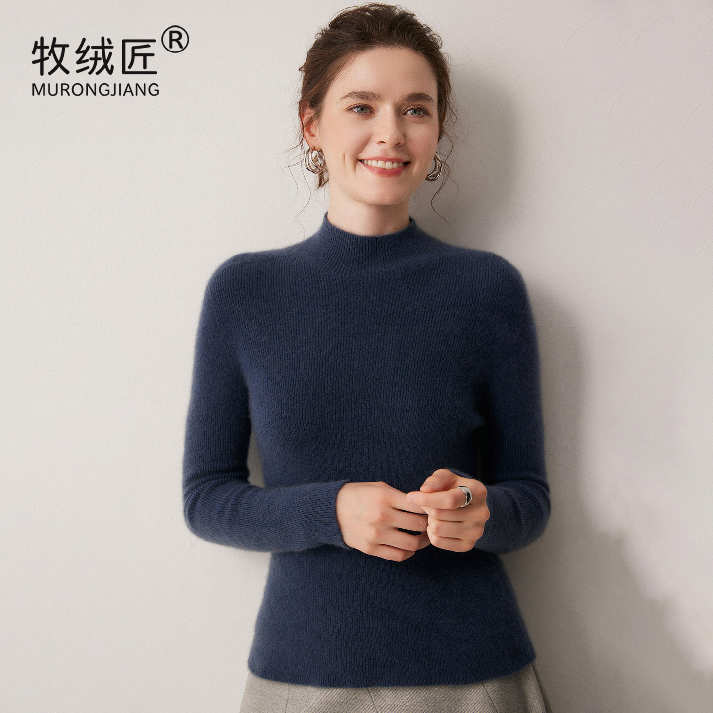 无缝一体~100%纯山羊绒衫