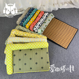 TT 夏季草席狗垫子猫垫子清凉降温蔺草透气狗枕头窝猫窝凉爽沙发