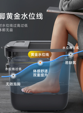 HITH杀菌泡脚桶电动按摩足浴盆恒温加热家用自动洗脚盆高深过小腿