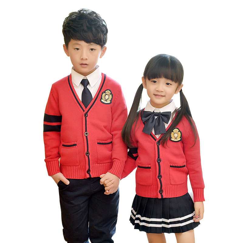 男童女童装春秋学院风冬装班服开衫毛衣套装中小学校服幼儿园园服