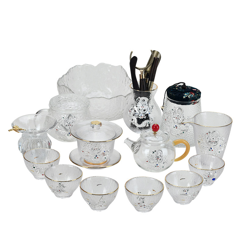 亿凯鑫透明玻璃茶具套装家用简约功夫茶具加厚耐热茶壶泡茶器茶杯