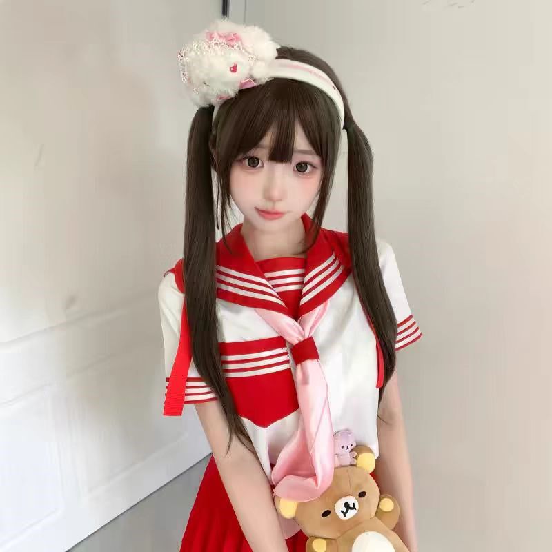 布丁兔假发女长发网红日常lolita长直发自然齐刘海全头套jk少萝