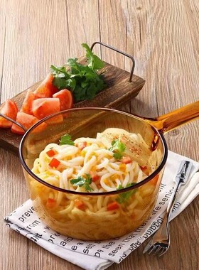 康宁单柄锅奶锅玻璃锅VSP-1L带嘴1.5L 2.5L单柄奶锅透明玻璃汤锅