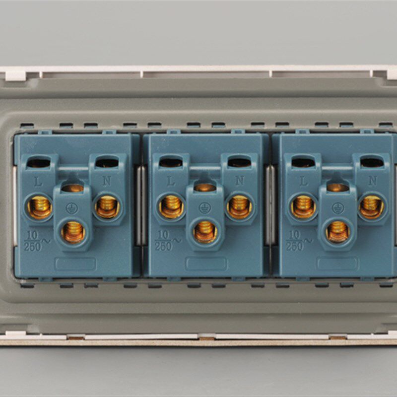 118型香槟金开关插座 十五孔中号插座 九孔 三位插座15孔插座面板