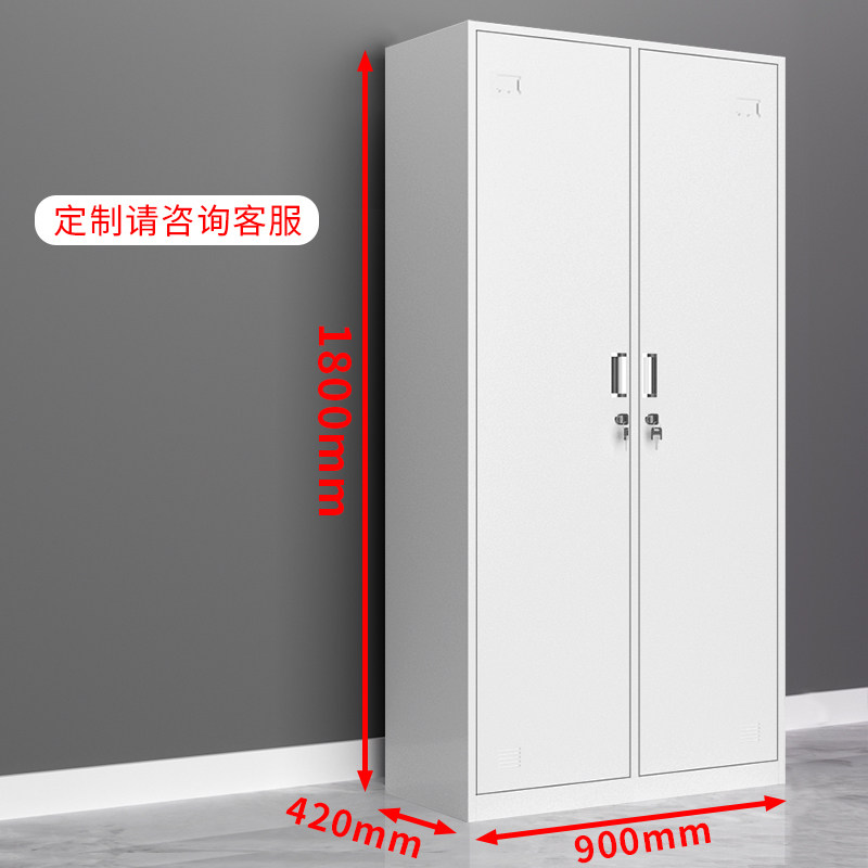 钢制员工铁皮柜两门更衣柜收纳神器护士宿舍三门换衣柜储物柜鞋柜