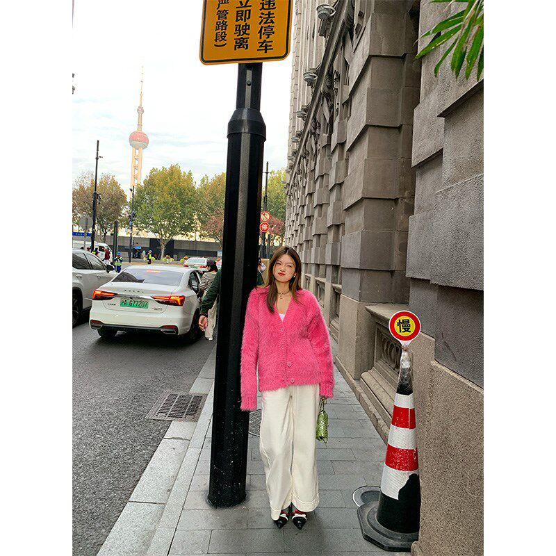 落落狷介 加绒牛仔裤女秋冬款2023新款白色高腰小个子裤子阔腿裤